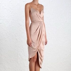 Zimmerman Sueded Silk Plunge Drape Dress